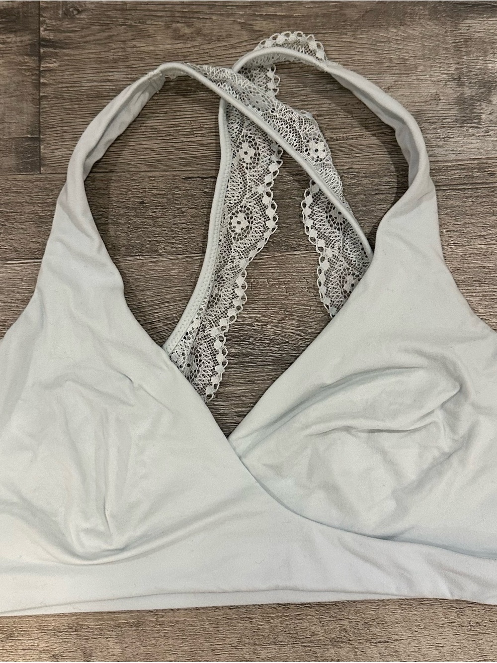 Gilligan & O'Malley Pale Blue Lace-Back Bralette